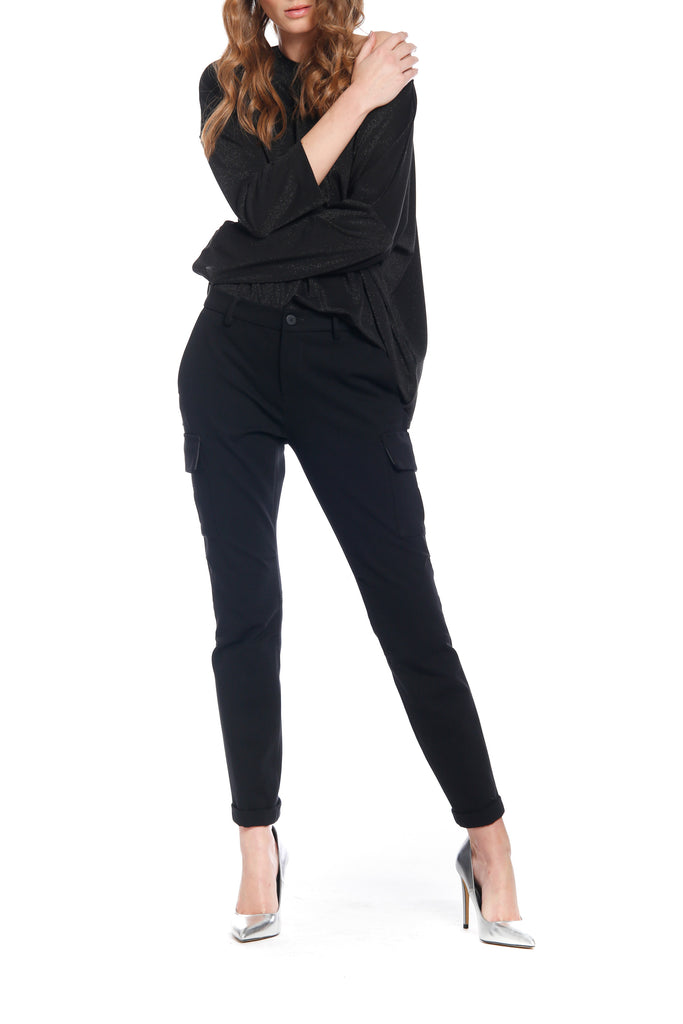 Bild 1 der Damen- Cargo  Hose aus Jersey Schwarz Modell Chile City von Mason’s