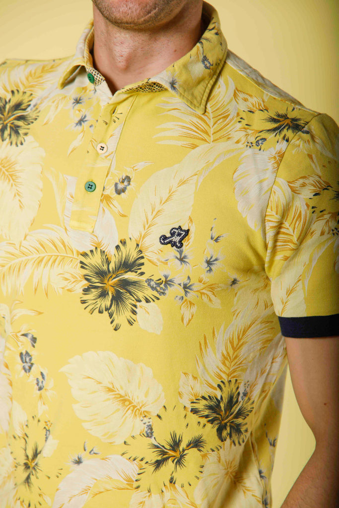 bild 1 von Print Herren-Piqué-Poloshirt mit regelmäßigem blau floralem Muster